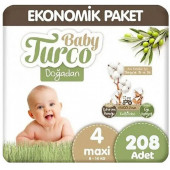 Baby Turco Doğadan 4 Numara Maxi 208'li Bebek Bezi - 1