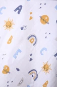 Müslin Örtü 85x90cm Harf Desen Organik Hediyelik Emzirme Alt Açma Yenidoğan Puset Örtüsü - 4