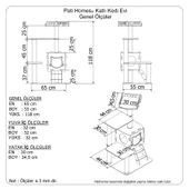 Patihomes Katlı Kedi Tırmalama Evi - Kedi Tırmalaması - Kedi Oyun Evi - 12