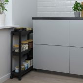 Servis Sehpası Siyah 54x18x71 cm MeridyenDukkan Mutfak-Banyo Düzenleyicisi 3 Katlı Tekerlekli thumbnail 2