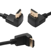 Hdmı L tipi 90° (270 °) derece erkek erkek hdmı kablo 1,5 - 3