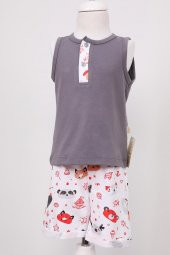 Rakun Baskı Patlı Atlet Erkek Bebek Yazlık Takım 3558 - 2