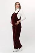 Luvmabelly MYRA6113 - Bordo Kadife Hamile Salopet - 1