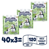 Familia Plus Natural Tuvalet Kağıdı 120 Rulo (40 Rulo x 3 Paket) - 2