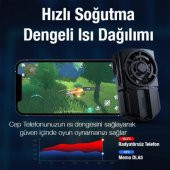 Coofbe 1200Mah Şarjlı Led Işıklı Super Kasırga Ultra Sessiz elefonu Soğutucu Radyatör Oyuncu Fanı - 4
