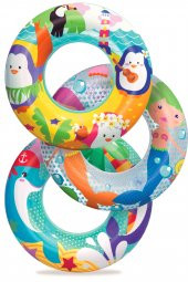 Telvesse Deniz Temalı 3-6 Yaş Simit Yüzme Simidi Havuz Deniz Şişme Yüzücü Simidi 51 cm - 1