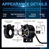 Space Offroad sis lambası Baykuş Tip beyaz-amber çakarsız 40w 12-30v adet thumbnail 2