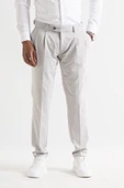 Slimfit Çift Pileli Duble Paça Kemer Detaylı Yazlık Erkek Kumaş Pantolon - 8