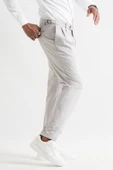 Slimfit Çift Pileli Duble Paça Kemer Detaylı Yazlık Erkek Kumaş Pantolon - 9