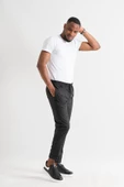 Slimfit Kapamasız Çizgili Beli Lastikli İplikli Duble Ve Dar Paça Erkek Jogger Pantolon - 7