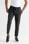 Slimfit Kapamasız Çizgili Beli Lastikli İplikli Duble Ve Dar Paça Erkek Jogger Pantolon - 8