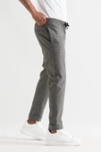 Slimfit Kapamasız Çizgili Beli Lastikli İplikli Duble Ve Dar Paça Erkek Jogger Pantolon - 3