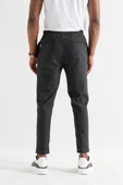 Slimfit Kapamasız Çizgili Beli Lastikli İplikli Duble Ve Dar Paça Erkek Jogger Pantolon - 11