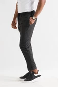 Slimfit Kapamasız Çizgili Beli Lastikli İplikli Duble Ve Dar Paça Erkek Jogger Pantolon - 10