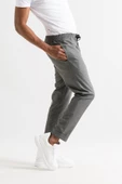 Slimfit Kapamasız Çizgili Beli Lastikli İplikli Duble Ve Dar Paça Erkek Jogger Pantolon - 1
