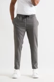 Slimfit Kapamasız Çizgili Beli Lastikli İplikli Duble Ve Dar Paça Erkek Jogger Pantolon - 5