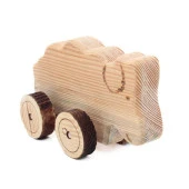 Ahşap Oyuncak Tekerlekli Araba Hayvan Model-1 - 1