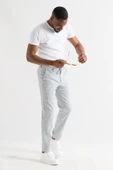 Slimfit Çizgili Beli Lastikli İplikli Duble Ve Boru Paça Yazlık Erkek Jogger Pantolon - 1