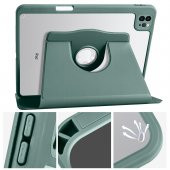 KNY Apple İpad Pro 11 2020 Kılıf Kalem Koymalı Dönerli Standlı Suni Deri Kılıf Gri - 2