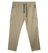 Kargo Cepli Büyük Beden Gabardin Pantolon Bej - 3