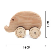 Ahşap Oyuncak Tekerlekli Araba Hayvan Model-5 - 4