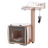 Patihomes XL Lâl Yataklı Tırmalamalı Kedi Evi - 4