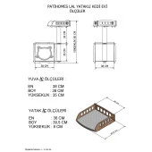 Patihomes XL Lâl Yataklı Tırmalamalı Kedi Evi - 5
