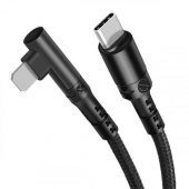 Coofbe Super Şarj Örgü Tasarım L Tip Type-C To İPhone Şarj Kablosu İphone 11 12 13 14 Pro Max Şarj - 1