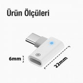 Coofbe L Tip Dirsekli Apple Pen Şarj Dönüştürücü Lightning to Type-C Dönüştürücü Apple Pencil Kalem Şarj Adaptörü - 4