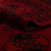 Afgan Türkmen Otantik Desenli Bordo Oturma Odası Salon Mutfak Halısı 2892A_ZS74 - 4