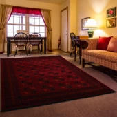 Afgan Türkmen Otantik Desenli Bordo Oturma Odası Salon Mutfak Halısı 2892A_ZS74 - 1