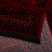 Afgan Türkmen Otantik Desenli Bordo Oturma Odası Salon Mutfak Halısı 2892A_ZS74 - 5