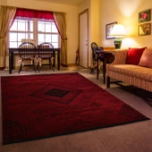 Afgan Türkmen Otantik Desenli Bordo Oturma Odası Salon Mutfak Halısı 5366A_ZS72 - 1