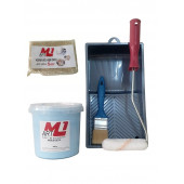 M1 ART MAVİ Akrilik Boya 1.kg  Tava+Rulo+Örtü +Fırça -SET -Ahşap, Tuval, Seramik , Duvar ,Taş - 1