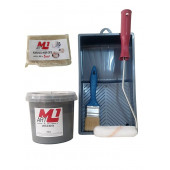 M1 ART GRİ Akrilik Boya 1.kg Tava+Rulo+Örtü +Fırça -SET -Ahşap, Tuval, Seramik , Duvar ,Taş - 1