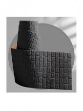 Renkli Duvarlar NW06-70X500cm Kendinden Yapışkanlı Siyah Tuğla Desen 3D Duvar Kağıdı Paneli Tek Parça - 3