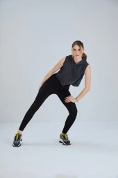 Büyük Beden Yüksek Bel Toparlayıcı Fitilli Tayt - 6