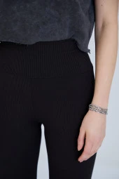 Büyük Beden Yüksek Bel Toparlayıcı Fitilli Tayt - 7