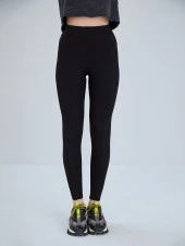 Büyük Beden Yüksek Bel Toparlayıcı Fitilli Tayt - 11