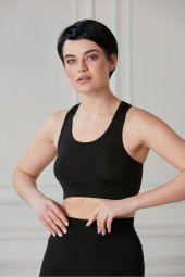 Siyah Spor Büstiyer Spor Rambo Kesim Büstiyer Bra - 4