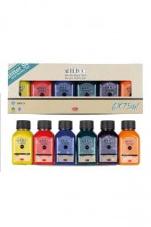 Akrilik Boya Seti 6x75 ml Simli Seri Akrilik Boya 6 Renk 75 ml Simli Akrilik Boya Simli Renkler Seti - 1