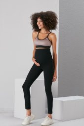 Siyah Hamile Tayt - Hamile Tayt - Siyah Tayt - Siyah Hamile Tayt - Pamuk Tayt - 1