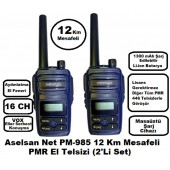 Aselsan PM985 12Km Açık Alan Mesafeli Pmr El Telsizi (2'li Set) - 1
