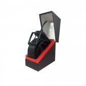 Fossil Siyah Çift Dikiş Suni Deri 4 cm Erkek Kemeri-130cm thumbnail 5