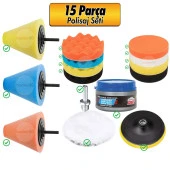 Rodex Pasta Cila Oto Temizlik Seti Jant Matkap Ucu Parlatma Polisaj Süngeri Aparatı (15 PARÇA) - 1