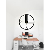 ALPHA METAL DESIGN Modern 9/6 Duvar Saati - 41X41 Cm Metal Duvar Saati - Siyah Duvar Saati AMD3030 - 1