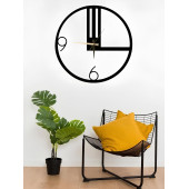 ALPHA METAL DESIGN Modern 9/6 Duvar Saati - 41X41 Cm Metal Duvar Saati - Siyah Duvar Saati AMD3030 - 3