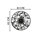 ALPHA METAL DESIGN Kelebekli Duvar Saati - 41X41 Cm Metal Duvar Saati - Siyah Duvar Saati AMD3000 - 4