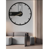 ALPHA METAL DESIGN Modern 9/12 Duvar Saati - 41X41 Cm Metal Duvar Saati - Siyah Duvar Saati Amd3020 - 3