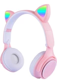 M6 Pro Cat RGB Led Işıklı Kedi Kulağı Band Tasarımlı Ayarlanabilir ve Katlanabilir Kulak Üstü Bluetooth Kulaklık - 3